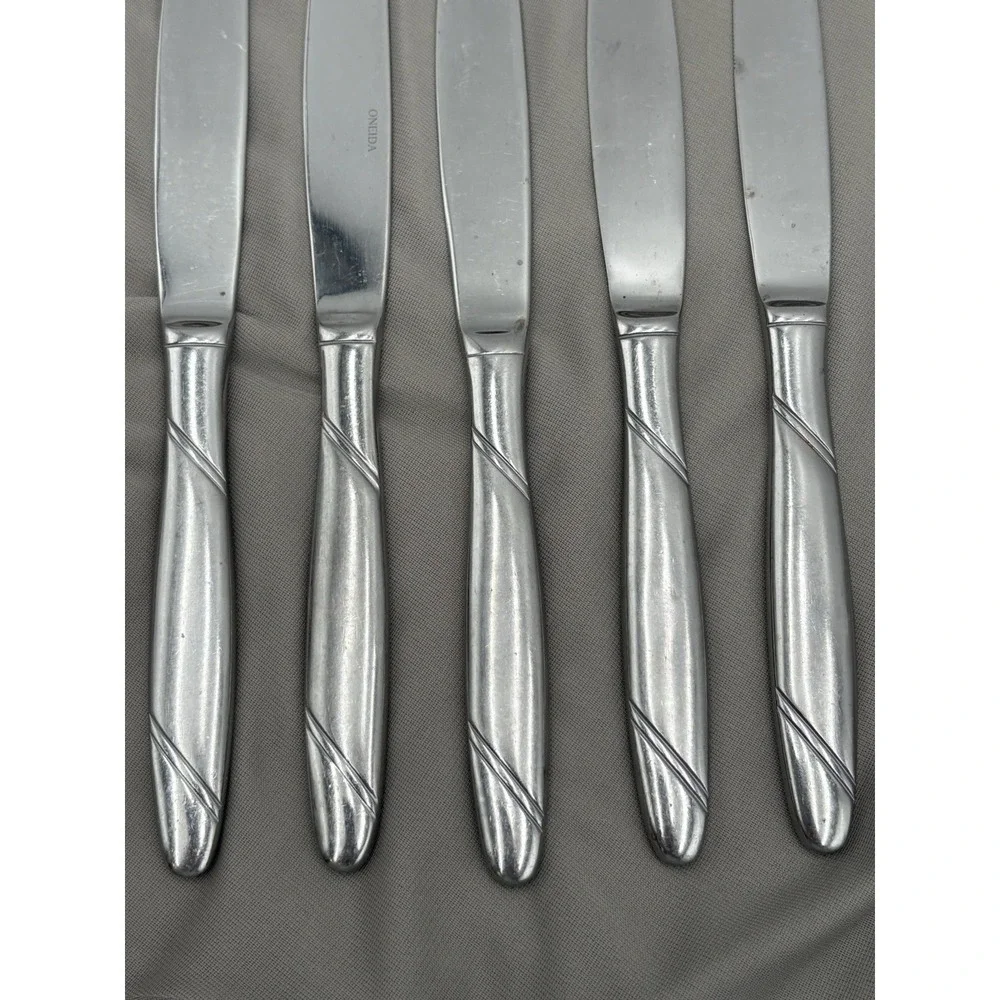 Set of 5 FOUR Oneida RISOTTO Dinner Knives 9 1/4
